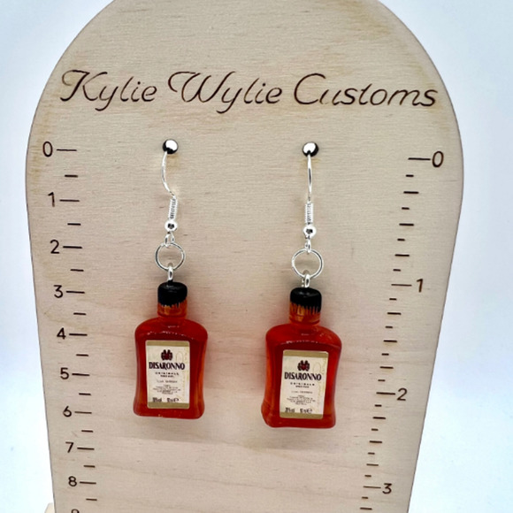 Disaronno Earrings - Alcohol Earrings - New Years Eve Party Earrings - Picture 7 of 9